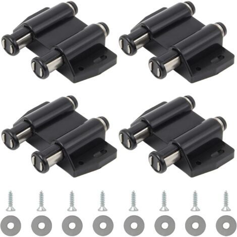 4 Stück (schwarz) Push-to-open-magnet, Magnetischer Riegel, Presse, Doppelte Feder, Magnetische Türschnäpper, Kunststoff-schrank-magnetriegel Mit Schrauben Für Tür, Schrank, Schublade
