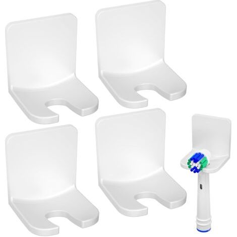 4er-pack Elektrischer Zahnbürstenhalter, Selbstklebender Zahnbürstenhalter Zur Wandmontage Mit 3m-kleber, Zahnbürstenkopfhalter Für Badezimmer, Weiß