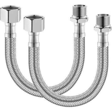 2 Stück Flexible Wasserhahn-verbindungsschläuche, Für Badezimmer, Wc-wasserhähne, Küchenspüle, Wasserzulaufschläuche (30 Cm)