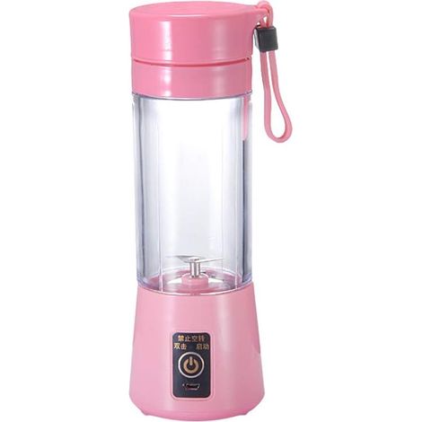 Tragbarer Entsafter – 400-ml-saftbecher, 6 Klingen, Rosa –