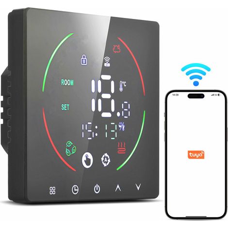 Smartes Thermostat, 16 A Fußbodenheizungsthermostat, Ac90–240 V-fernbedienung, Timer-einstellungen, Ip20 Programmierbares Led-display Für Den Bürogebrauch