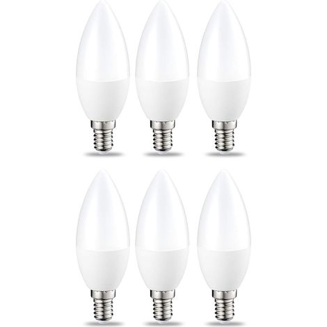 Dimmbare E14-led-lampe, 5 W Entspricht 40 W, Kaltweiß 5000 K, 470 Lm, B35-sockel Mit Kleiner Schraube, Kompatibel 220–240 V, 6 Stück –