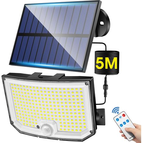 Solar-außenlampe, 238 Leds, 2000 Lm, Solar-außenleuchte, Bewegungsmelder, Solar-außenbeleuchtung, 3 Modi Und Fernbedienung, Solar-flutlicht Für Den Außenbereich, 2200 Mah, Solar-außenstrahler