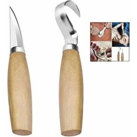 2 Stück Holzschnitzmesser, Krummes Holzmesser, Holzschnitzwerkzeuge Mit Holzgriff