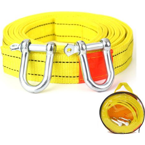 Auto-abschleppgurt, 5 Meter Langes Abschleppseil, Robuster 5 Tonnen (11.000 Lbs) Abschleppgurt Mit Tasche Und 2 U-haken Zum Abschleppen Von Fahrzeugen