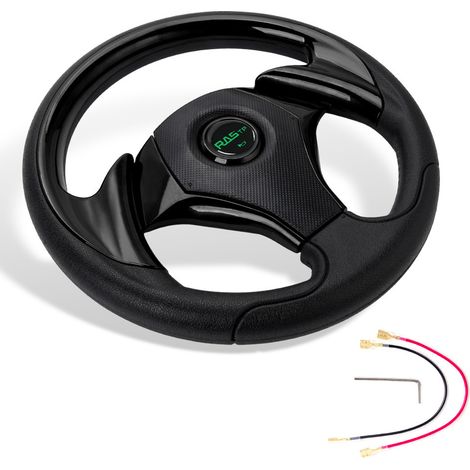 Schwarzes Polyurethan-lenkrad (320 Mm) Für Fahrzeugtuning, 13-zoll-kart-lenkrad – Polyurethan – Schwarz