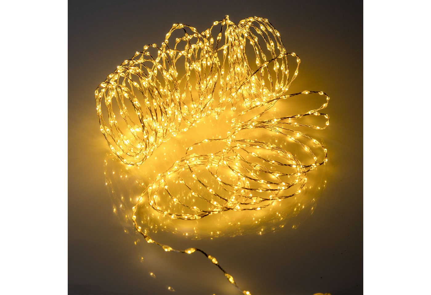 Draht Lichterkette Warm Weiß Extra Dicht Mit Timer Und Funktionen - 567 Led - Leuchtdraht Silber 9 M Für Außen Und Innen Mit Netzstecker Bild 2