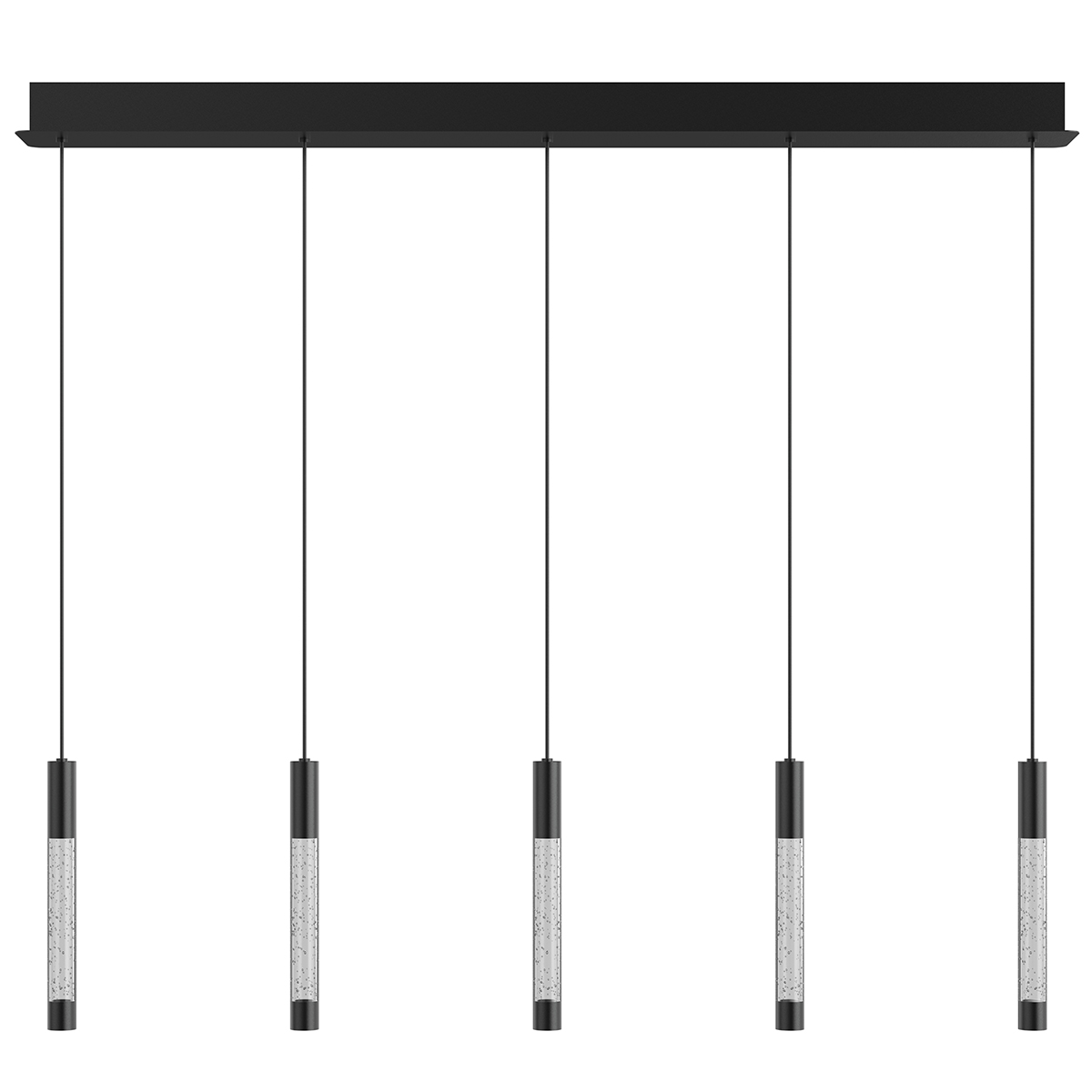 Hängeleuchte - Schwarz - Alisio - Glas Metall - Designlampe -