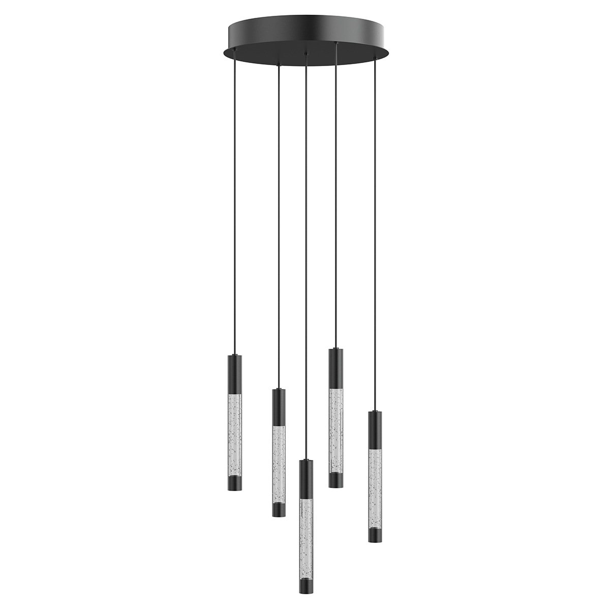 Hängeleuchte - Schwarz - Alisio - Glas Metall - Ø 35cm - Led -