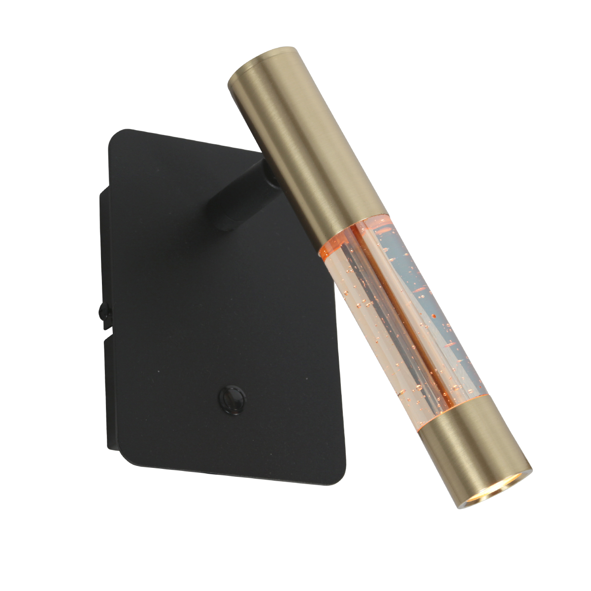 Wandleuchte - Messing Schwarz - Alisio - Glas Metall - Bettlampe