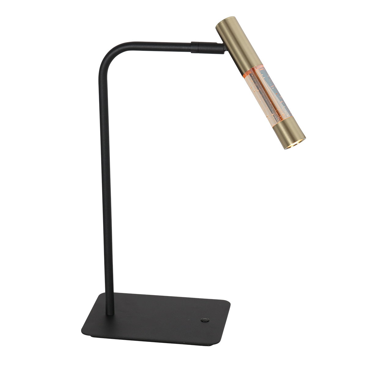 Tischlampe - Messing Schwarz - Alisio - Glas Metall -