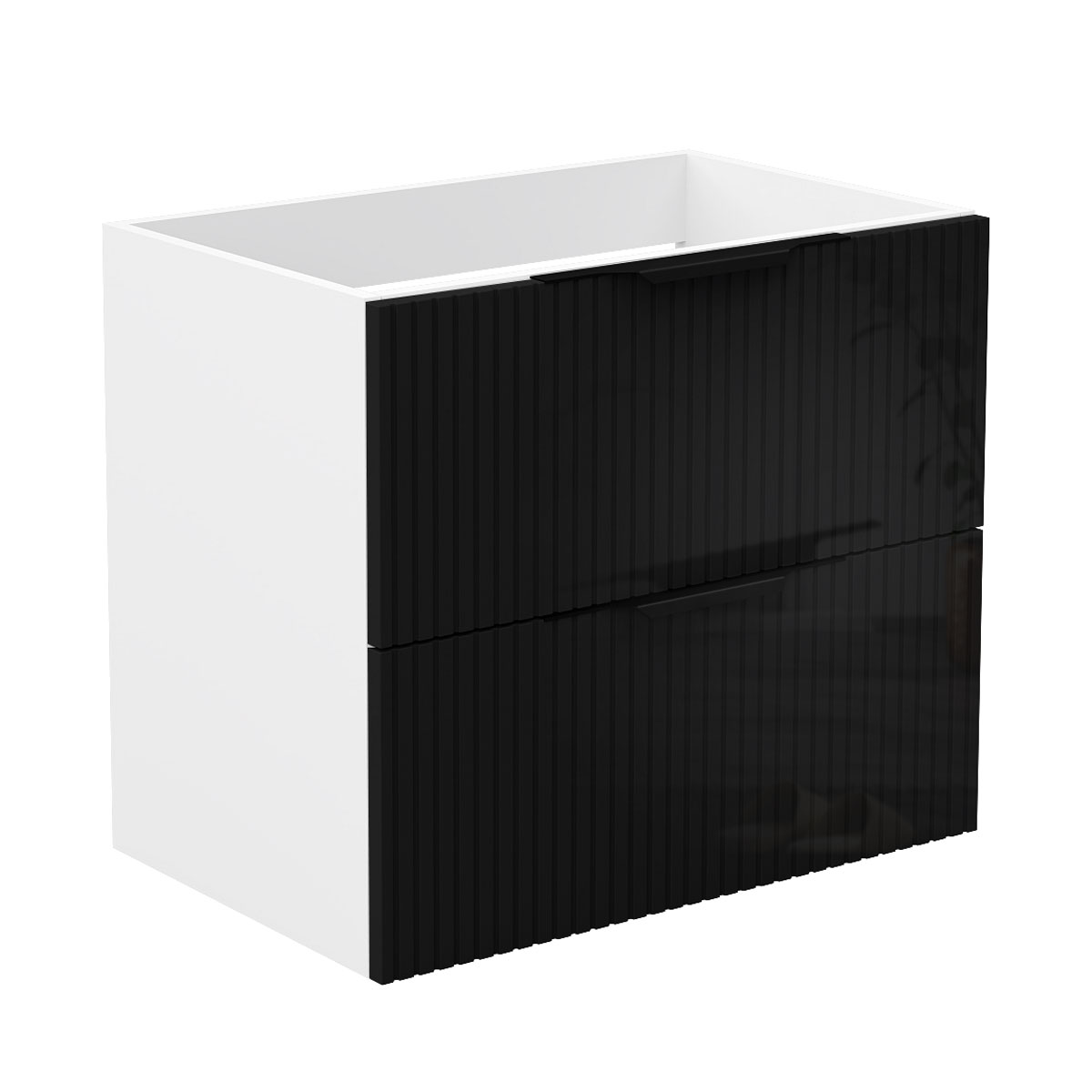 Waschbeckenunterschrank Glänzend Unterschrank Badmöbel Badschrank 50cm Hochglanzweiß+hochglanzschwarz Typ3