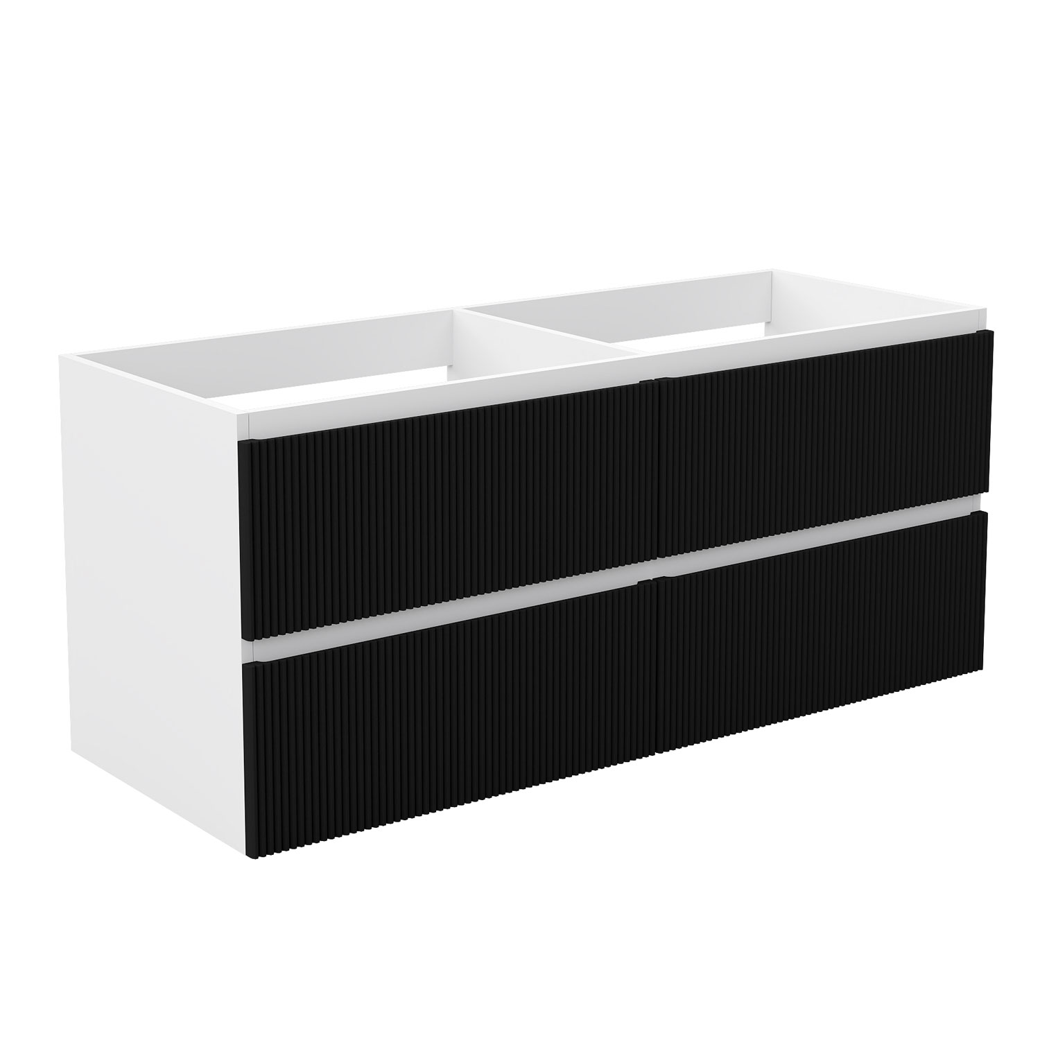 Unterschrank Badmöbel Badschrank Waschbeckenunterschrank 120cm Mattweiß+mattschwarz Typ4