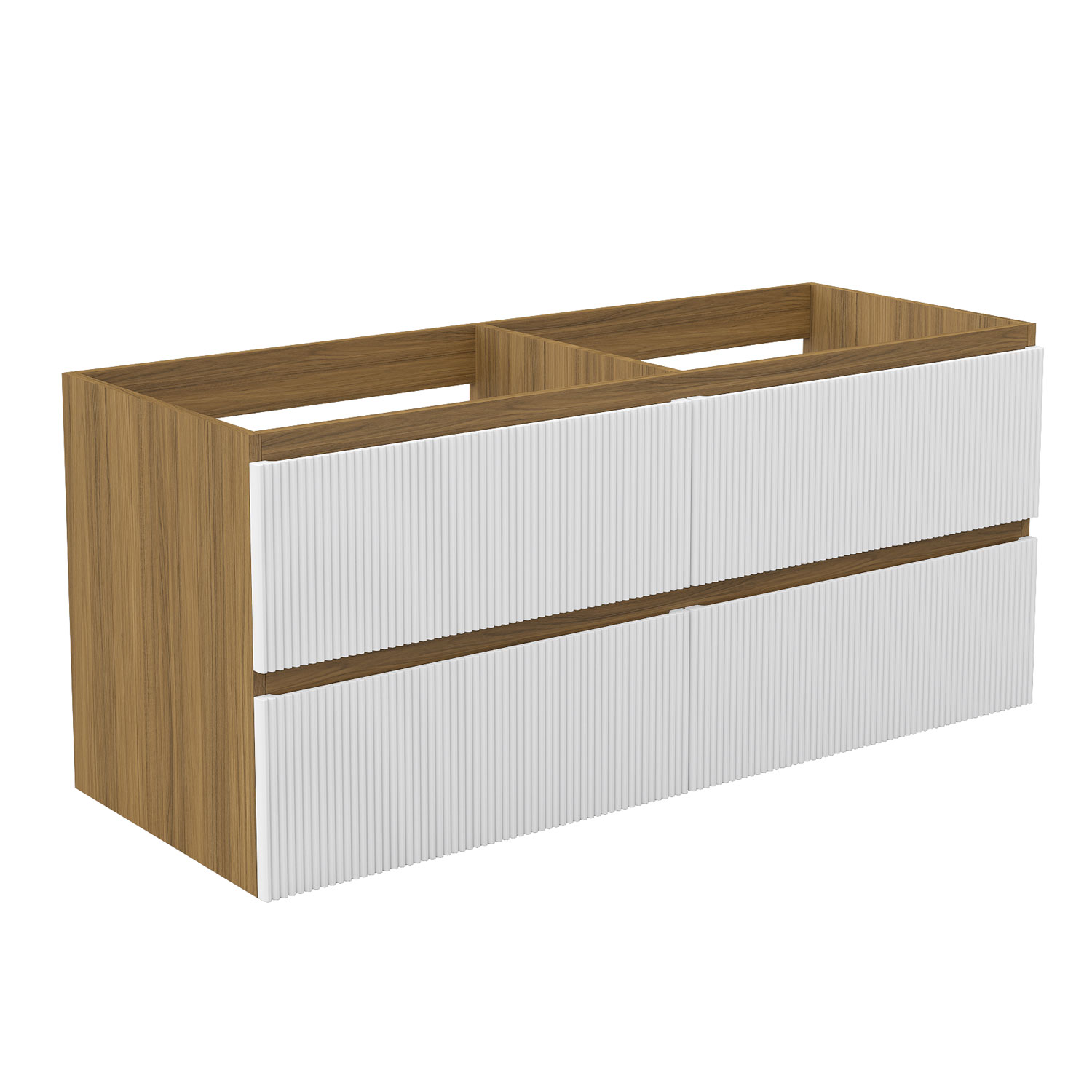 Unterschrank Badmöbel Badschrank Waschbeckenunterschrank 120cm Matt-nussbaum+mattweiß Typ4