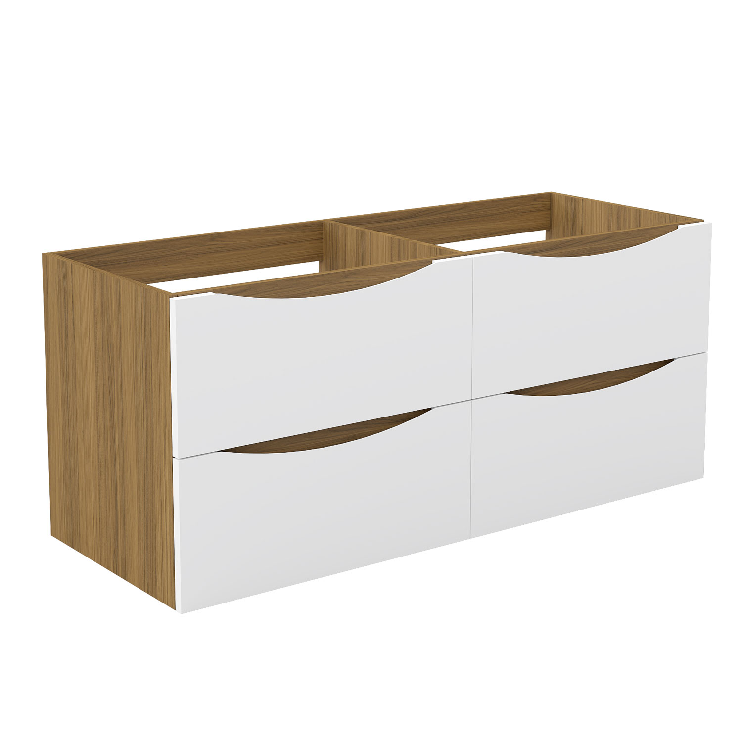 Unterschrank Badmöbel Badschrank Waschbeckenunterschrank 120cm Matt-nussbaum+mattweiß Typ2