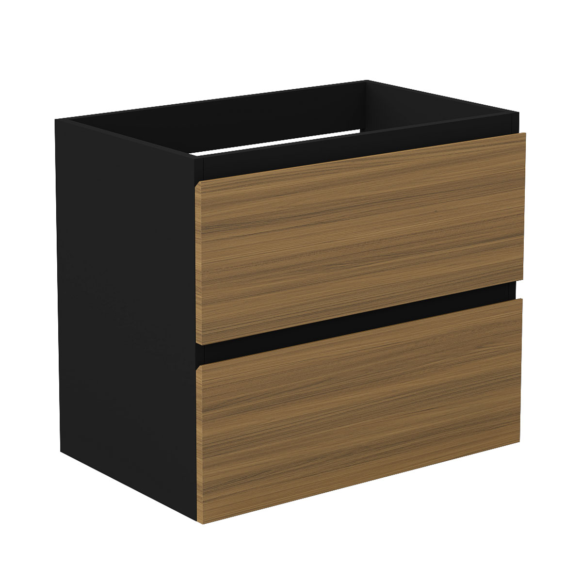 Unterschrank Badmöbel Badschrank Waschbeckenunterschrank 60cm Mattschwarz+matt-nussbaum Typ1