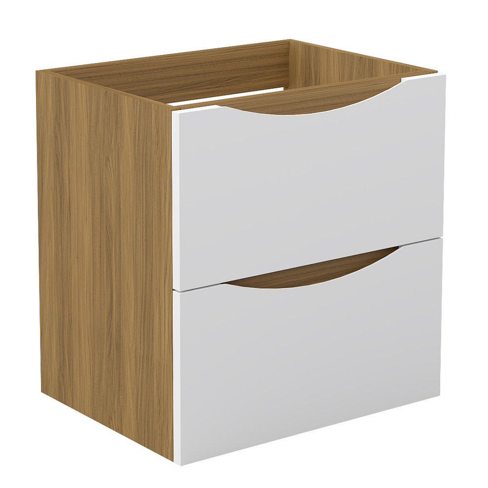 Unterschrank Badmöbel Badschrank Waschbeckenunterschrank 60cm Matt-nussbaum+mattweiß Typ2