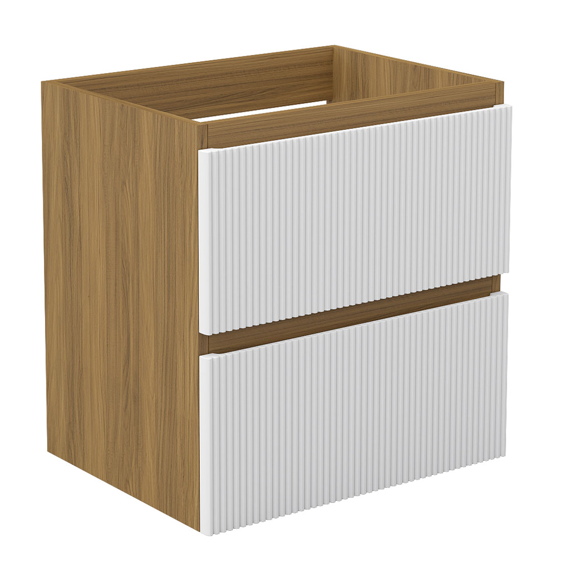 Unterschrank Badmöbel Badschrank Waschbeckenunterschrank 60cm Matt-nussbaum+mattweiß Typ4