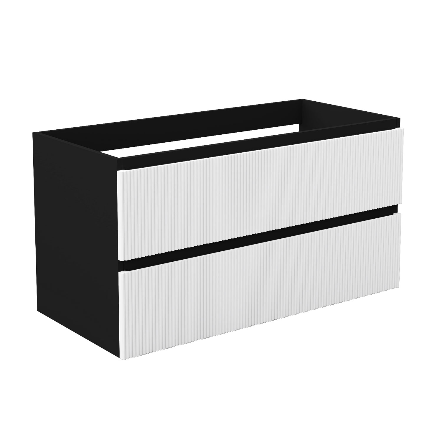 Unterschrank Badmöbel Badschrank Waschbeckenunterschrank 80cm Mattschwarz+mattweiß Typ4