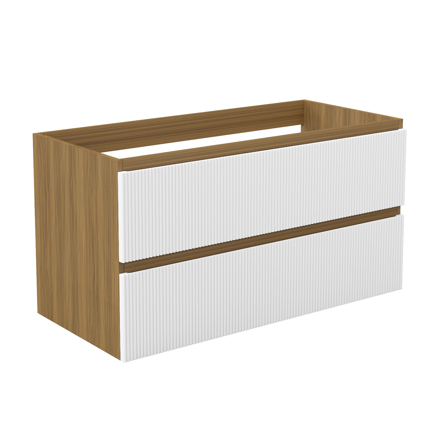 Unterschrank Badmöbel Badschrank Waschbeckenunterschrank 80cm Matt-nussbaum+mattweiß Typ4