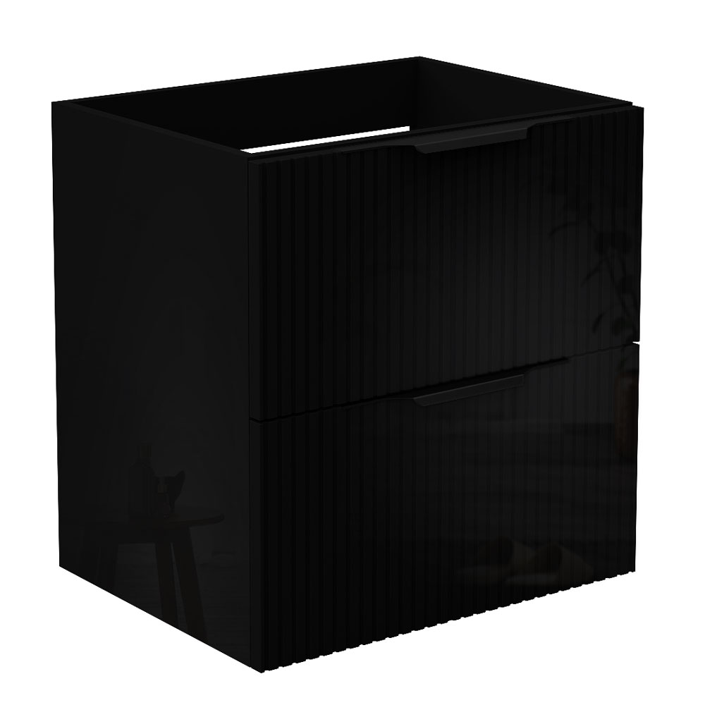 Glänzend Unterschrank Badmöbel Badschrank Gäste-wc Ohne Waschbecken 60cm Hochglanzschwarz Typ3