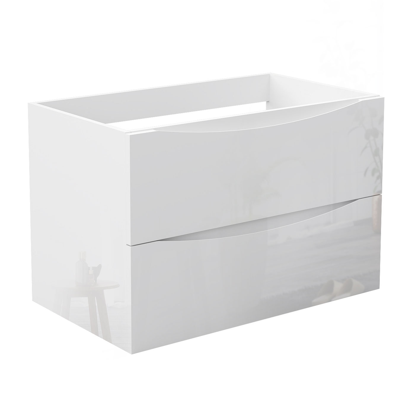 Glänzend Unterschrank Badmöbel Badschrank Gäste-wc Ohne Waschbecken 100cm Hochglanzweiß Typ2