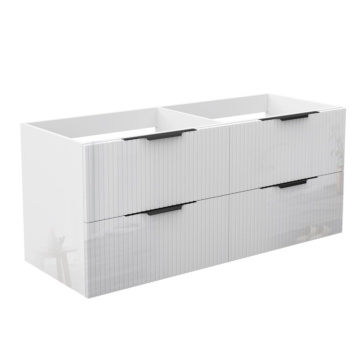 Glänzend Unterschrank Badmöbel Badschrank Gäste-wc Ohne Waschbecken 120cm Hochglanzweiß Typ3