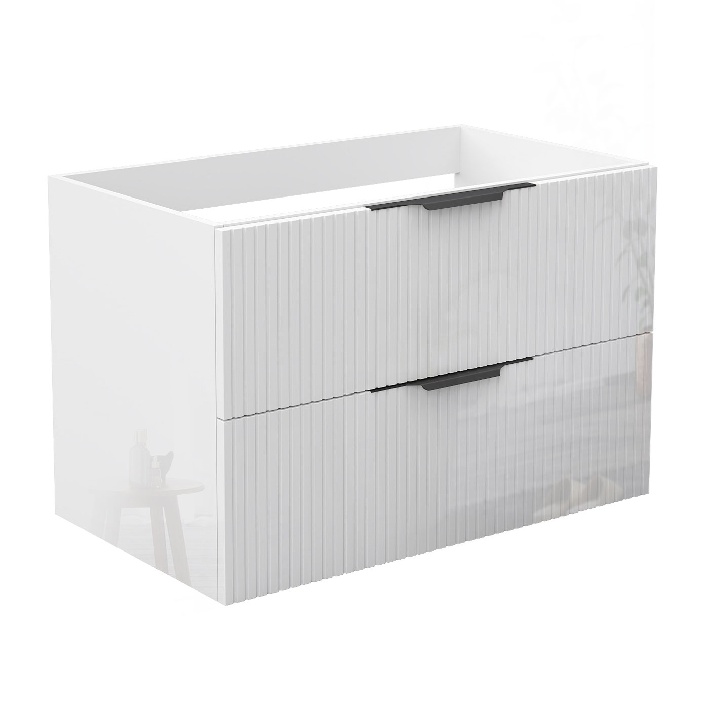 Glänzend Unterschrank Badmöbel Badschrank Gäste-wc Ohne Waschbecken 80cm Hochglanzweiß Typ3