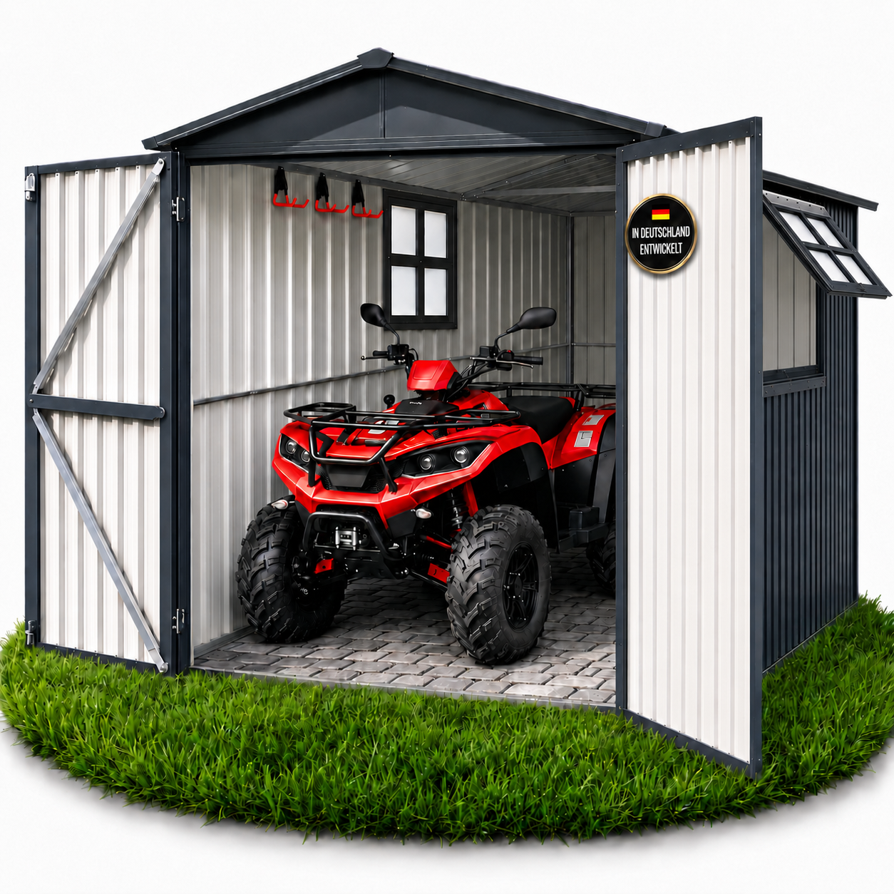 Robuste Quad-garage Aus Metall Wetterfester Atv-unterstellplatz Abschließbar