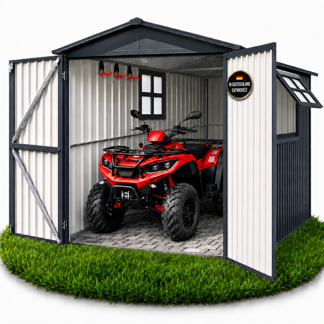 Robuste Quad-garage Aus Metall Wetterfester Atv-unterstellplatz Abschließbar