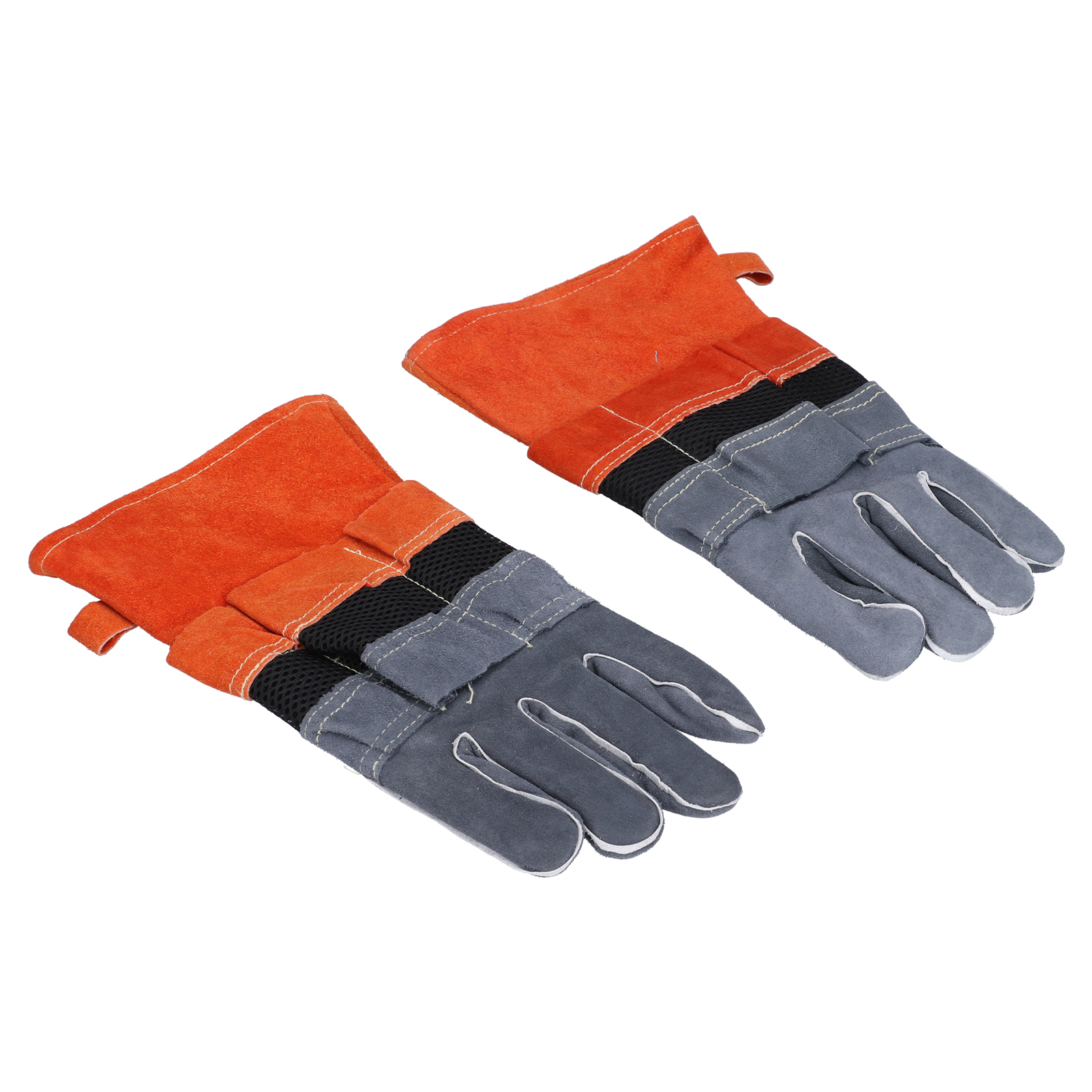 Hitzebeständige Handschuhe Aus Rindsleder, Hitze- Und Feuerfest, Schutzhandschuhe Für Camping, Grillen Und Mikrowelle (orange)