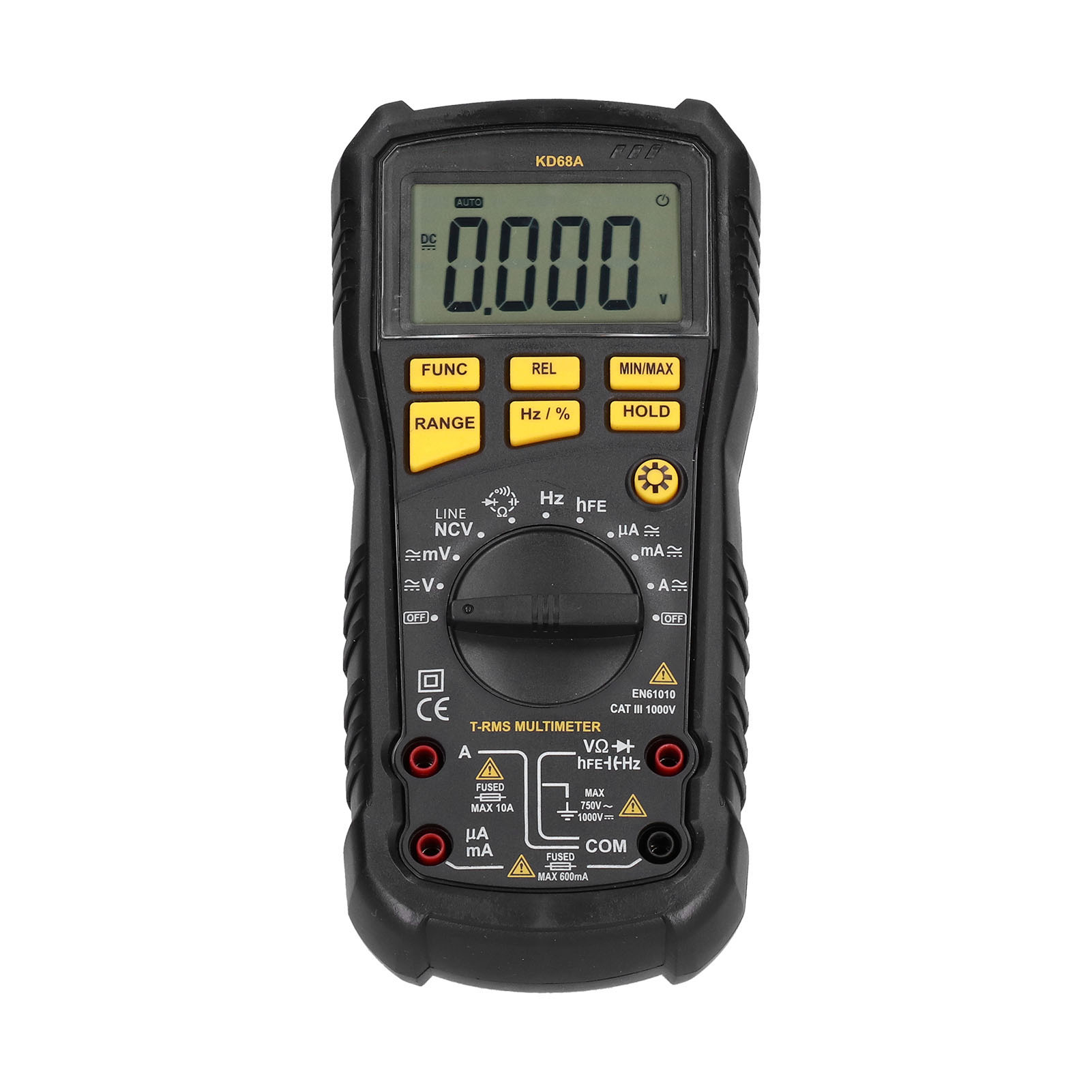 Multifunktions-multimeter Smart Handgerät Mit Lcd-display, Hintergrundbeleuchtung, Automatischer Abschaltautomatik, Temperaturmessung Und Voltmeter (kd68a)