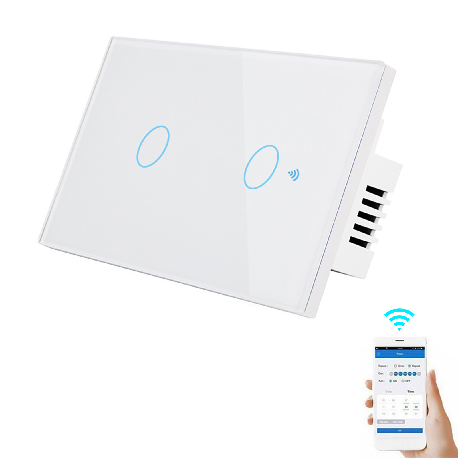 Intelligenter Wlan-lichtschalter Mit Sprach-, Fernbedienungs- Und Touch-steuerung (rf433), Kompatibel Mit Alexa, Inklusive Zeitplan-, Timer- Und Countdown-funktion. Kein Neutralleiter Und Hub Erforder