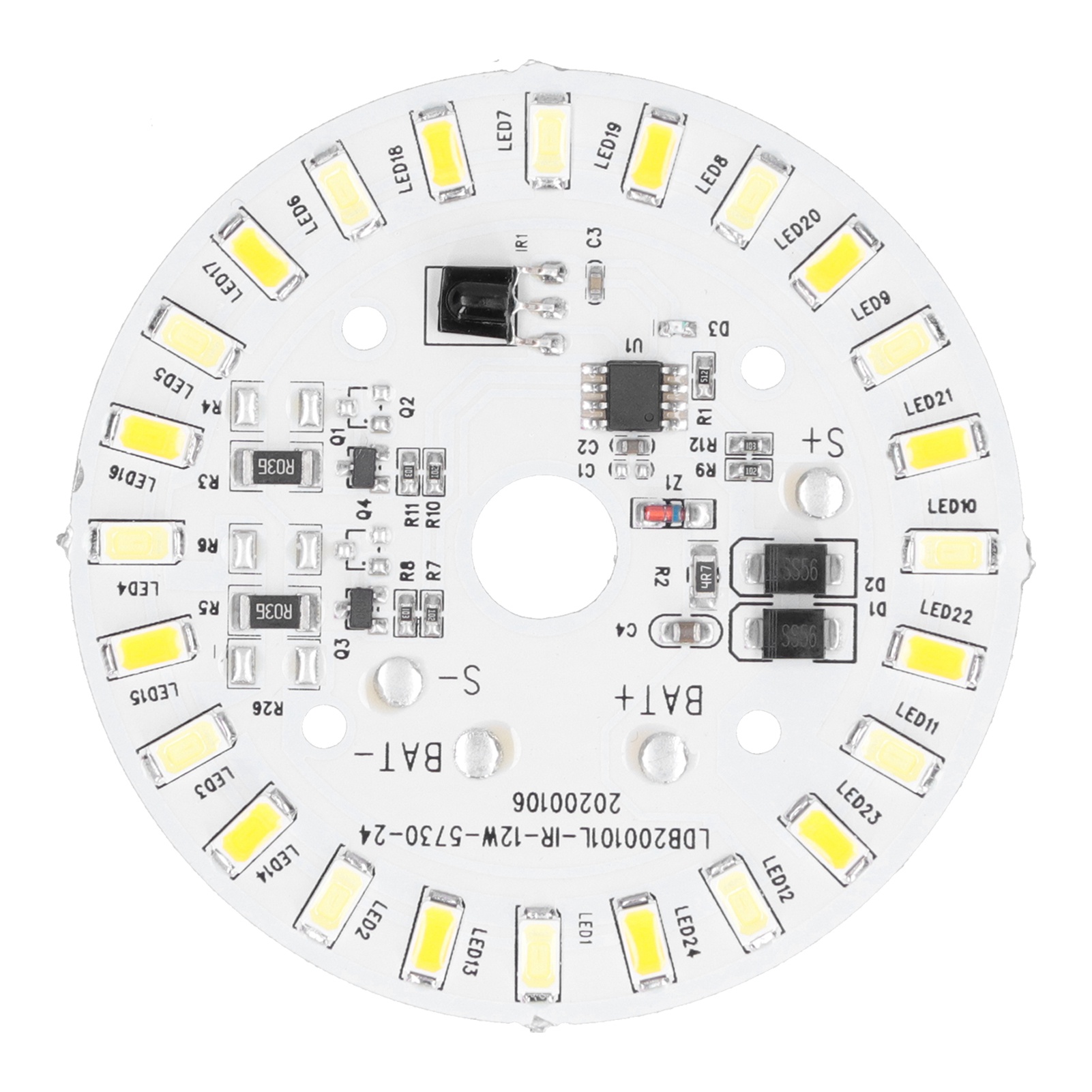 12w 24led Deckenleuchtenpanel, 3,2v/3,7v, Warmweißes Licht, Mit Fernbedienung