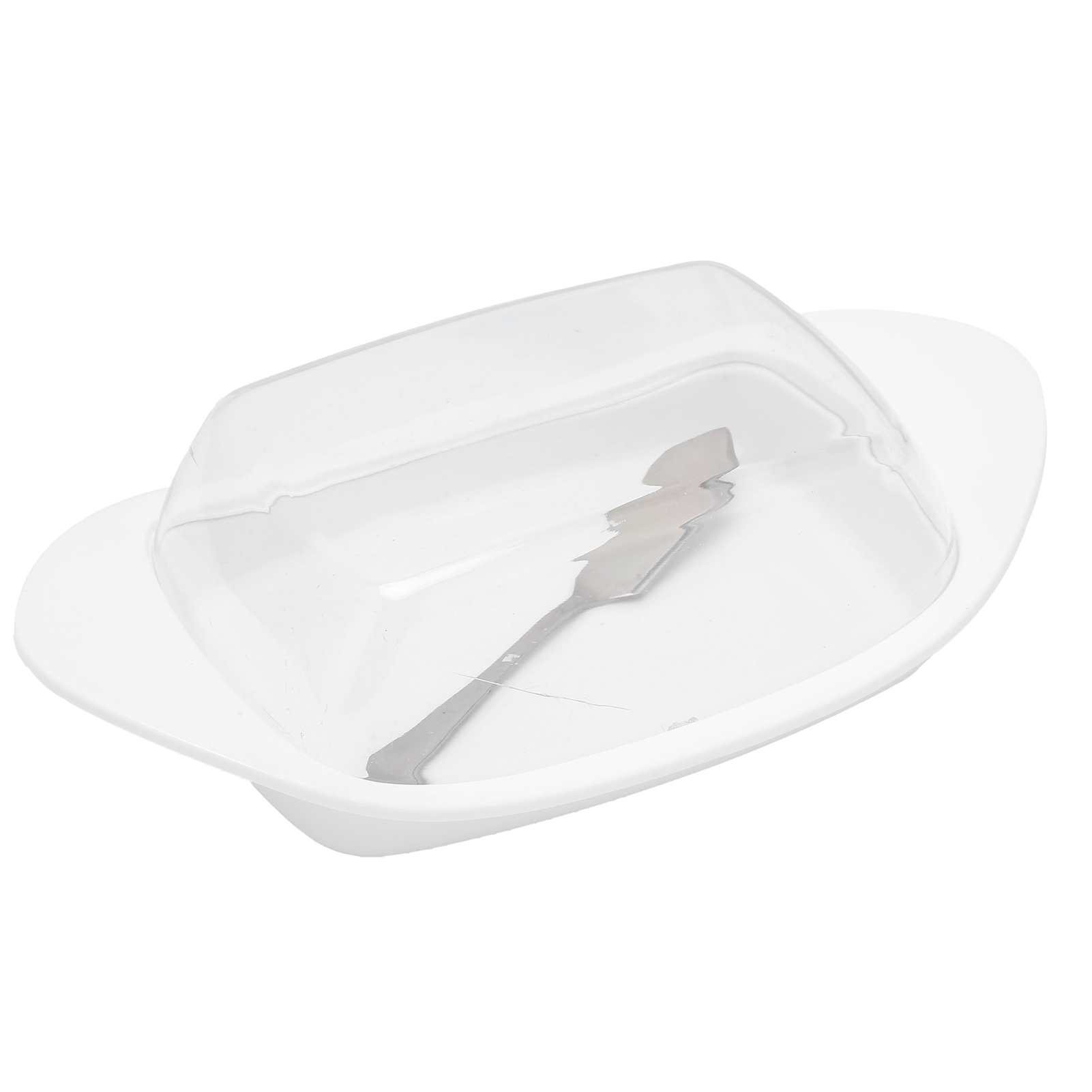 Bootsförmige Butterdose Mit Deckel, Lebensmittelechtes Pp, Butterschneidebox Für Schach, Haushalt, Küche (weiß)