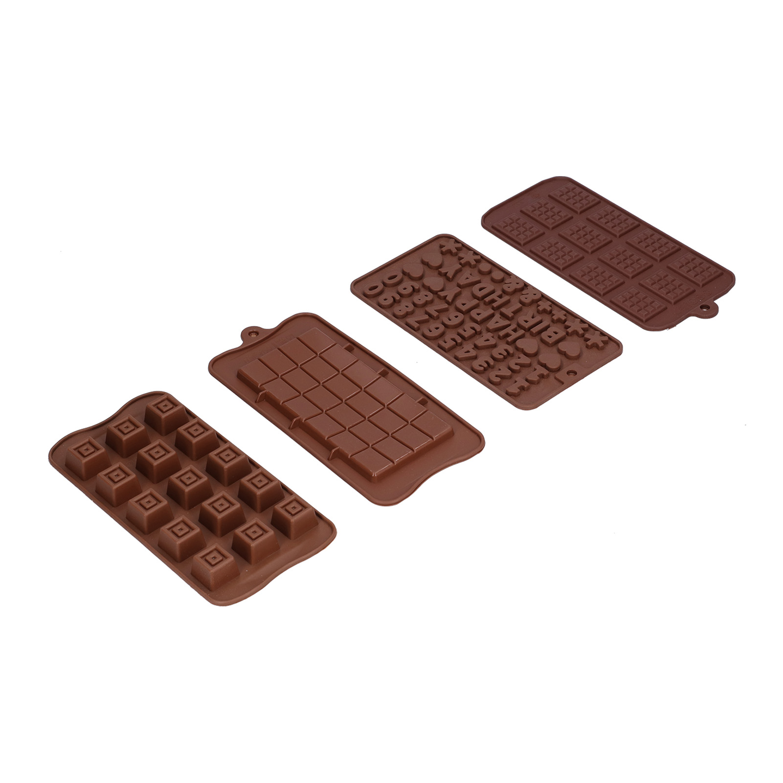 4-teiliges Set Innovative Musterform Silikon Schokoladenform Backwerkzeug Für Die Heimbäckerei