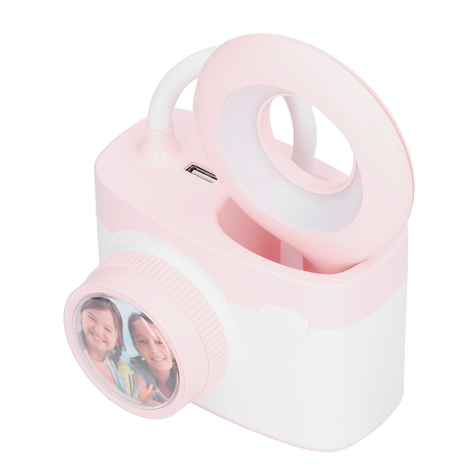 Multifunktionale Schreibtischlampe In Kameraform Mit Led-weichlicht, Usb-ladefunktion, Nachtlicht Zum Lesen, Rosa