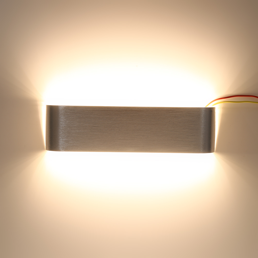 Moderne, Minimalistische 12-w-led-wandleuchte Aus Aluminium Für Nachttisch, Flur Oder Badezimmer (silber, Warmweiß)