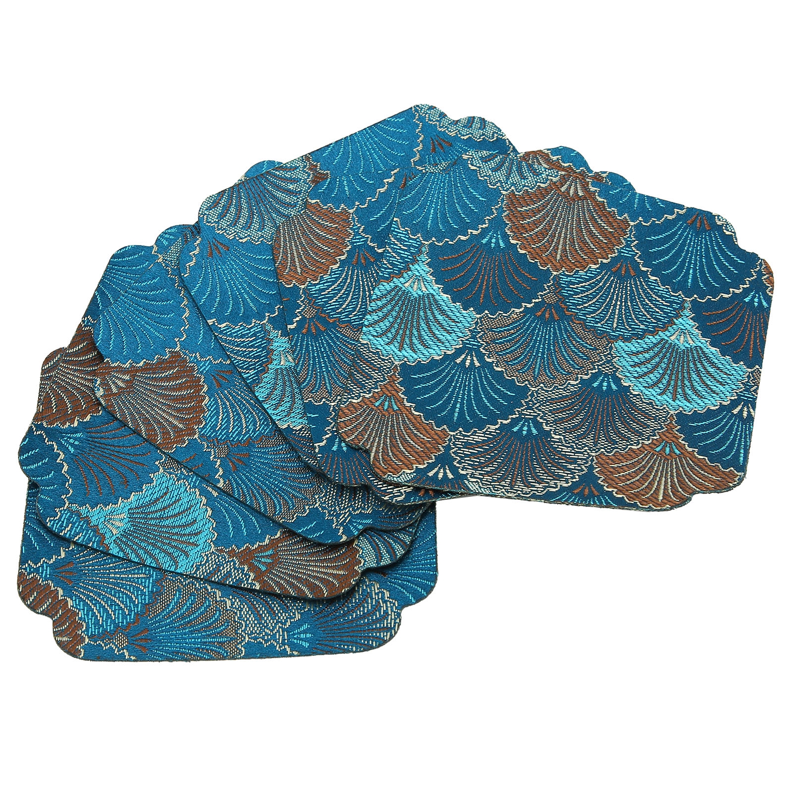6-teiliges Set Japanischer, Bestickter Untersetzer, Hitzebeständige Tassenunterlagen, Platzsets, Küchenutensilien, Lila-blauer Ginkgo