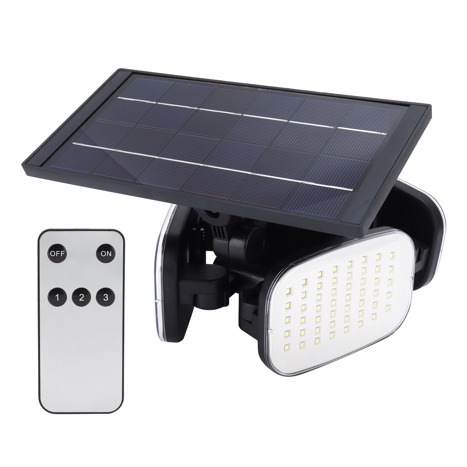 Solar-wandleuchte Mit Vier Leuchtenköpfen Und 200 Leds Für Gartenwege, Höfe Und Straßen