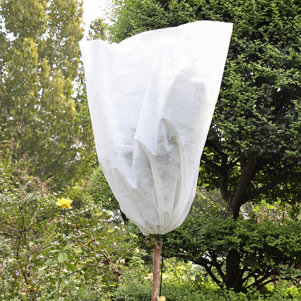 Pflanzenschutzbeutel Mit Kordelzug, Wiederverwendbare Gartenbaumschutzbeutel Für Sträucher Und Andere Gartenpflanzen Bei Kaltem Wetter, Weiß, 3 Stück