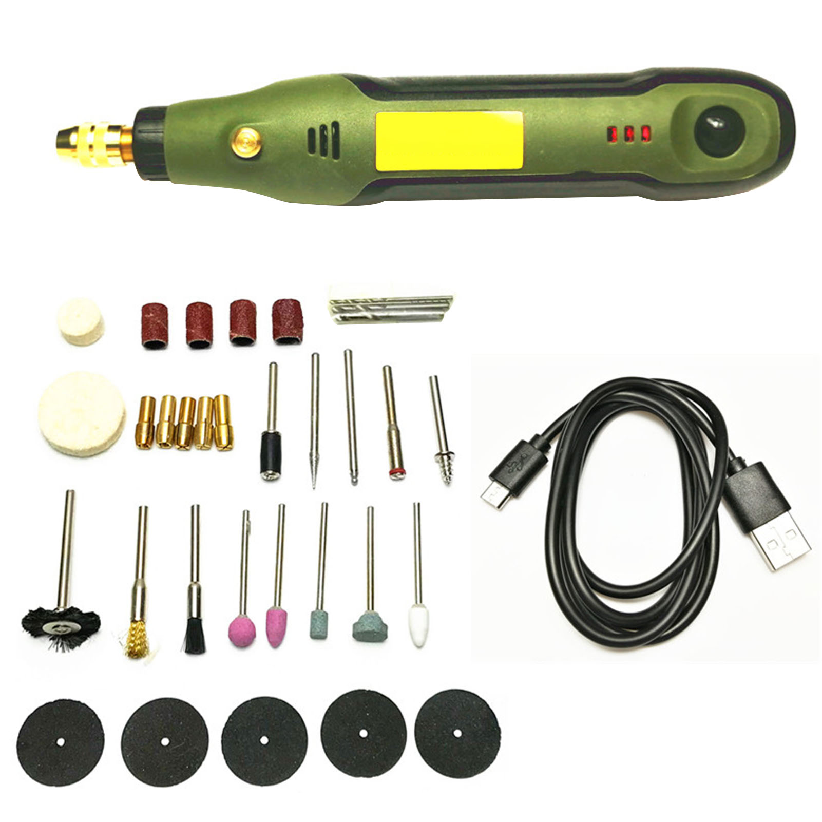 35-teiliges Akku-rotationswerkzeug-set, Elektrische Bohrmaschine, Verbessertes Rotationswerkzeug-zubehörset, Vielseitiges Elektrowerkzeug Mit Usb-ladefunktion Für Filigrane Und Leichte Heimwerkerproje
