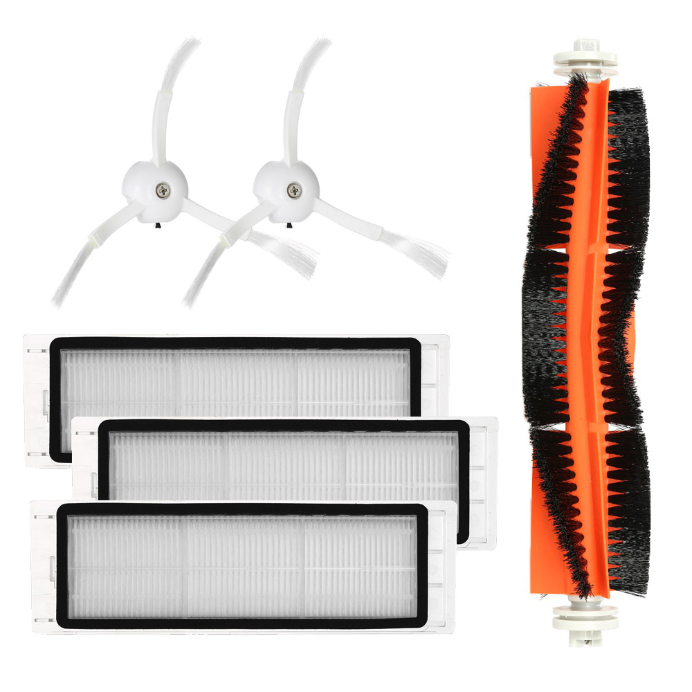 6-teiliges Ersatzteilset Für Den Xiaomi Mi Saugroboter – 3 Hepa-filter + 2 Seitenbürsten + 1 Hauptbürste