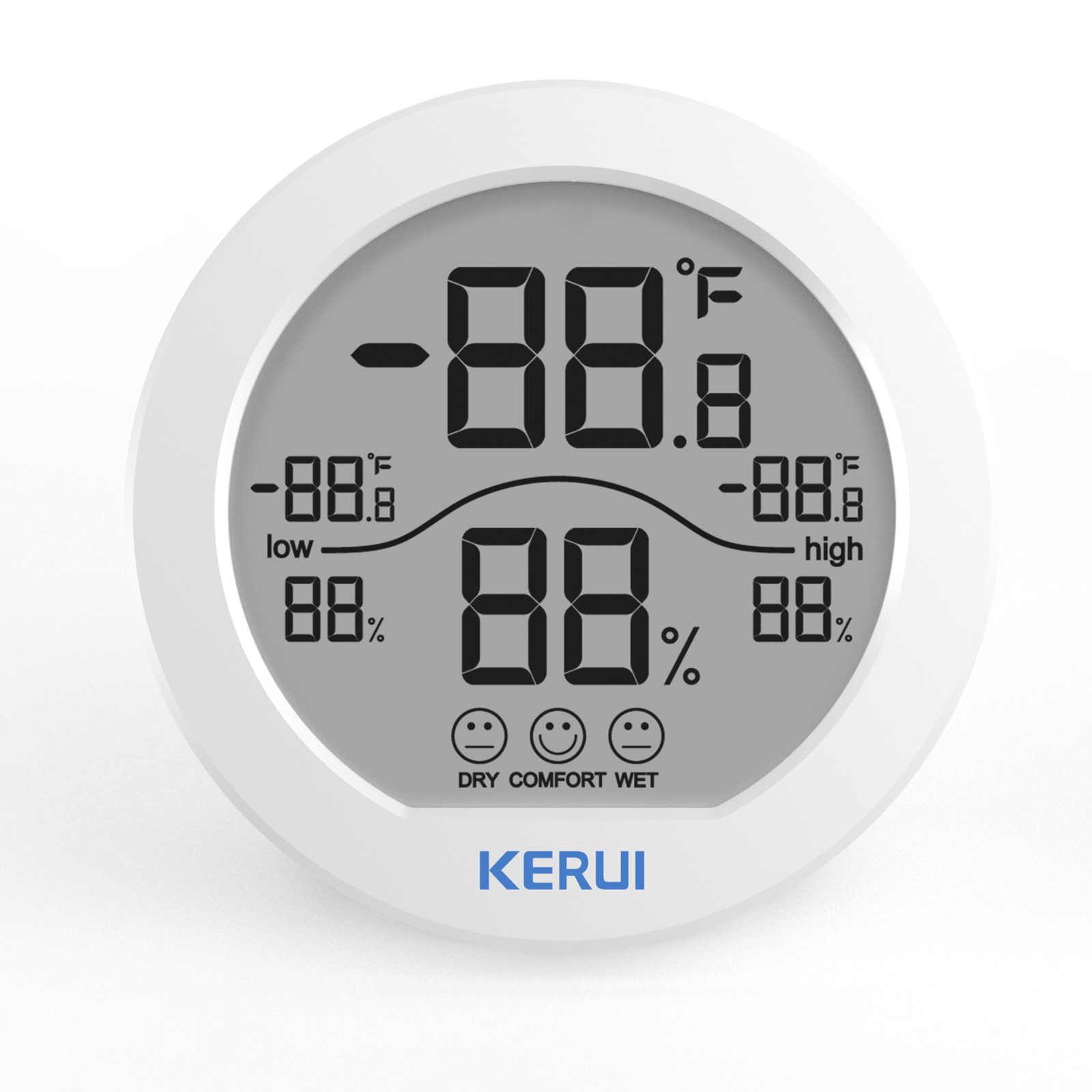 Kerui Innenraum-temperatur- Und Feuchtigkeitssensor Mit Temperatur- Und Feuchtigkeitsanzeige, Umschaltbares Lcd-display (℉/℃).