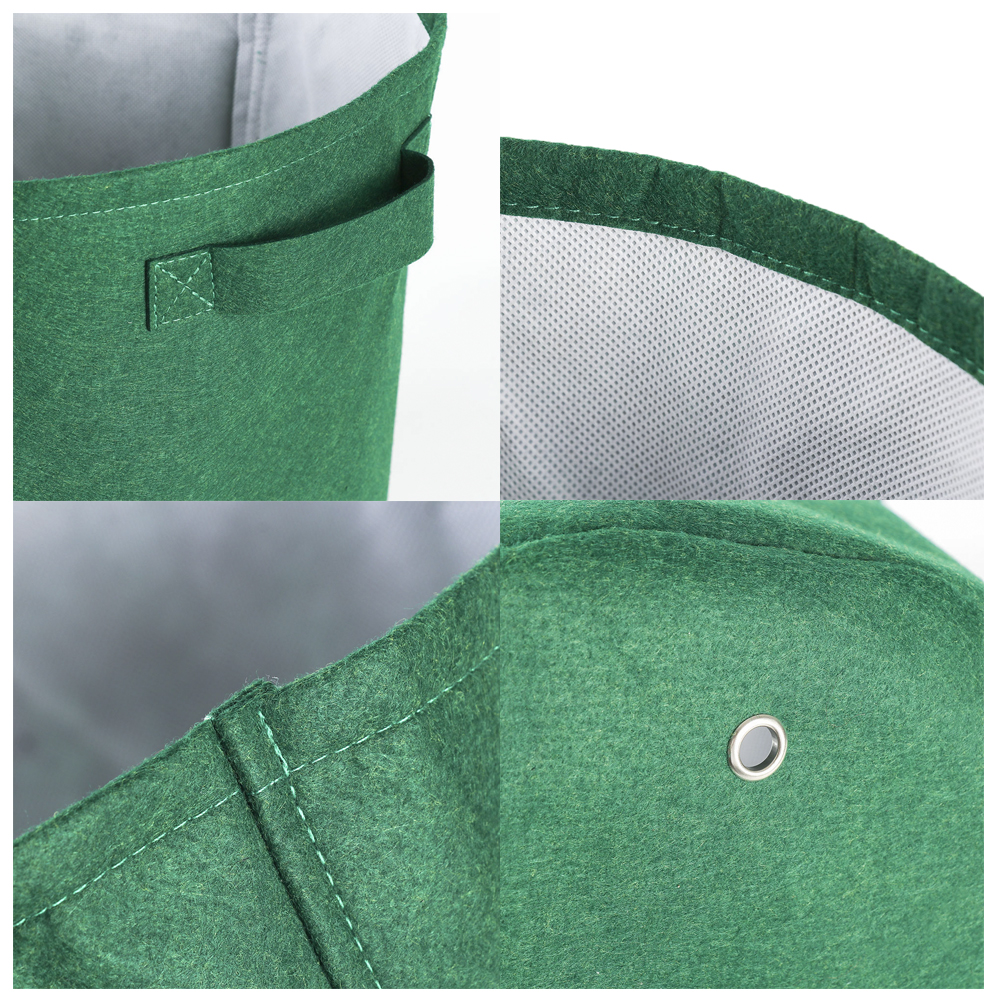 Pflanzsack Mit Griff, Aus Filzvlies, 2 Mm Dick, 8 Gallonen (ca. 30 Liter), 34 X 34 Cm, Grün