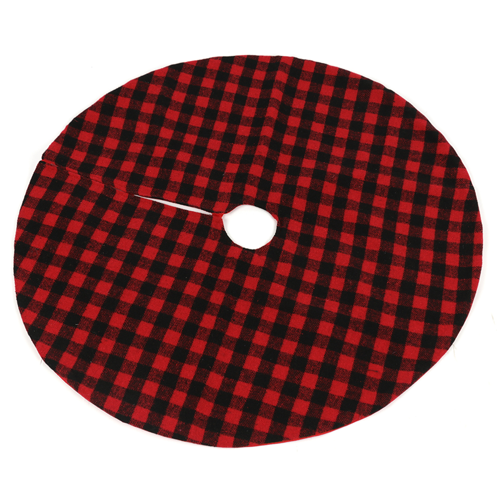 Weihnachtsbaumdecke, Rot-schwarz Kariert, 90 Cm, Für Weihnachtsfeiern Und Zuhause