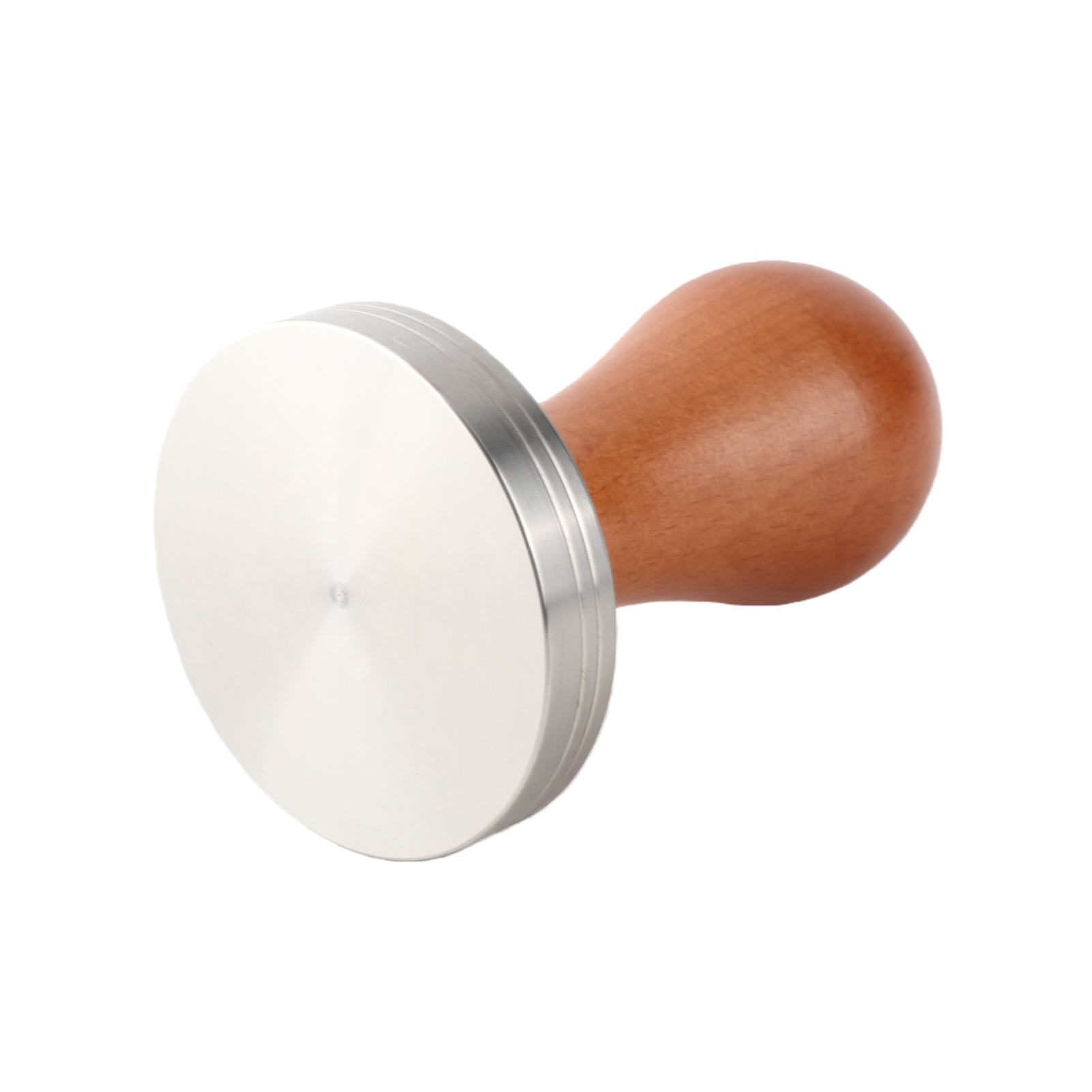 Stück Espresso-kaffee-tamper Mit Holzgriff Und Edelstahl, 58 Mm Flacher Basis