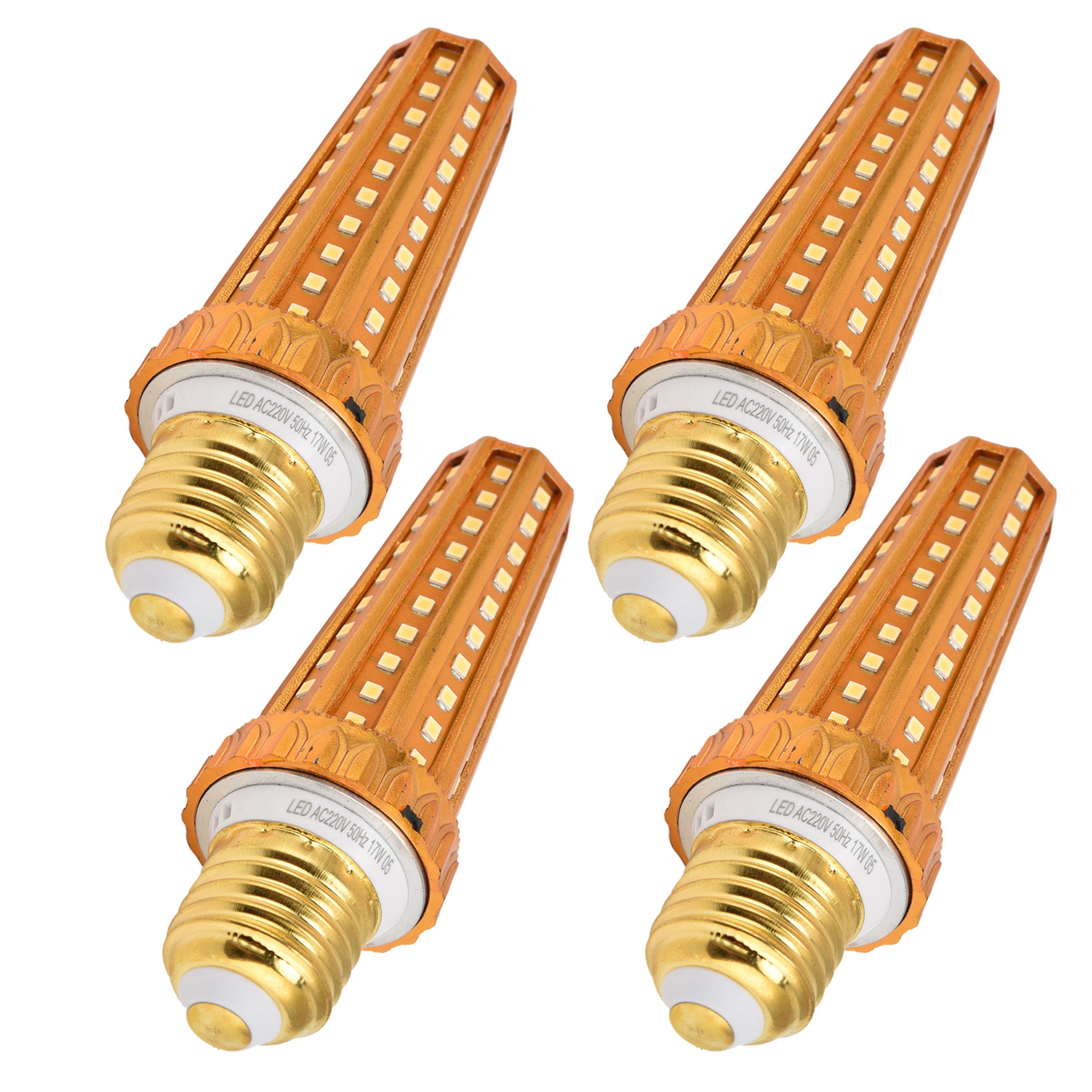 4 Stück Led-maiskolbenlampen E27 17w 3200lm Für Innenräume Wie Lagerhallen, Keller Und Werkstätten, Reinweiß