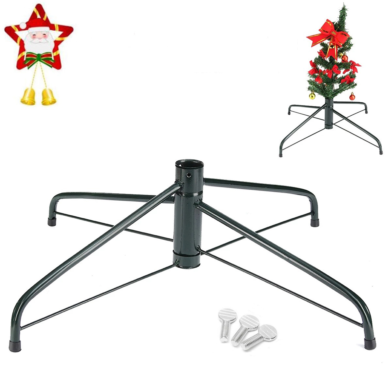 Weihnachtsbaumständer Aus Eisen, Dreibein, Stabiler Metallfuß, 50 Cm, Zubehör Für Die Weihnachtsdekoration