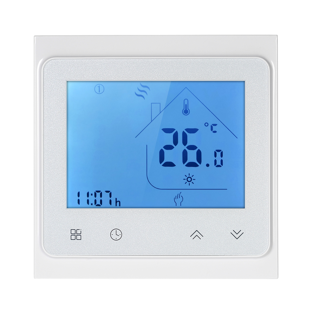 Programmierbarer 16a-thermostat Für Elektrische Fußbodenheizung, Temperaturregler Mit Touchscreen-lcd-display, Hintergrundbeleuchtung Und Sprachsteuerung